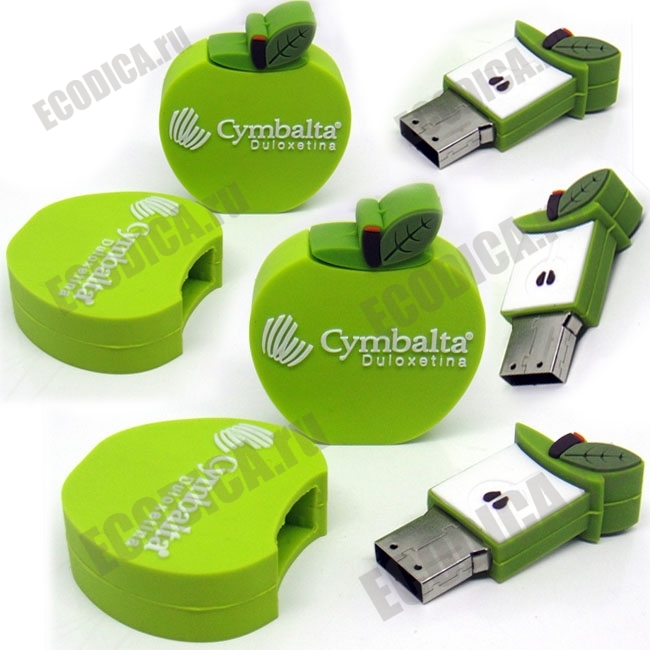 Сувенирные usb флеш карты «Яблоко» фруктовые флешки со склада