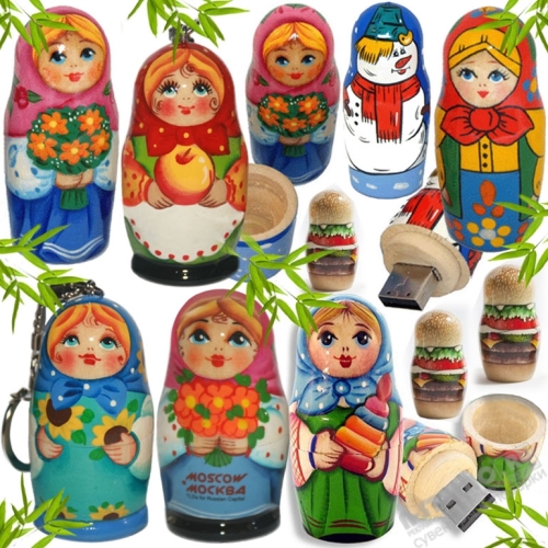 Usb флэш накопители матрешка под логотип usb flash карты подарочные