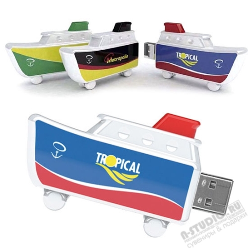 Подарочные флешки «Корабль» пвх usb флэш накопители морской транспорт