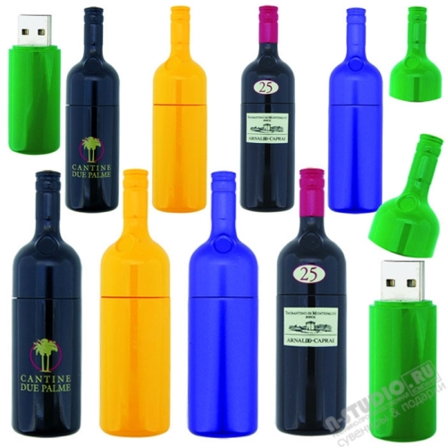 Флешки с логотипом  оптом «Бутылка» пластиковые usb флэш карты