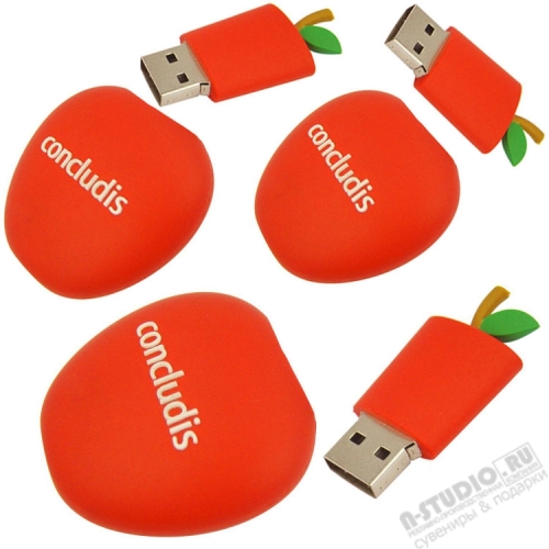 Флешки «Красное яблоко» сувенирные фруктовые usb флэш карты с логотипом 