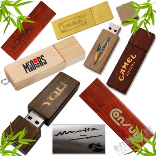 Подарочные флешки из дерева usb flash накопители под логотип