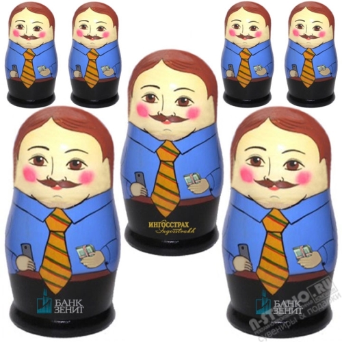 Матрешки флешки с логотипом «Бизнесмен» бизнес usb flash матрешка