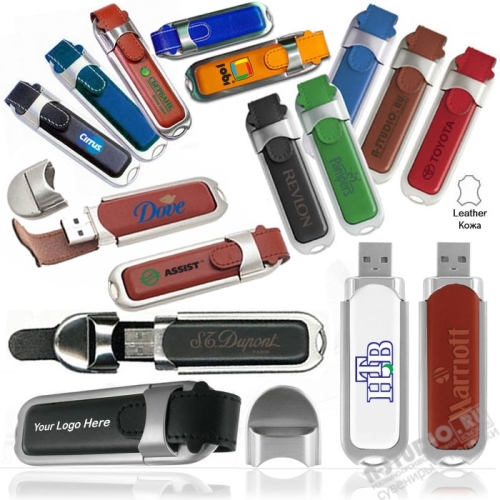 Кожаные флешки с логотипом реклмные usb flash накопители оптом