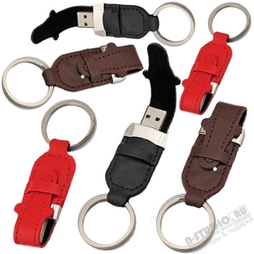 Флешки брелки кожа с нанесением логотипа сувенирные usb флэш диски