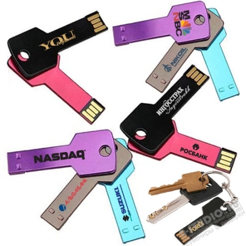 Металлические флешки «Ключ» usb флэш карты с логотипом оптом