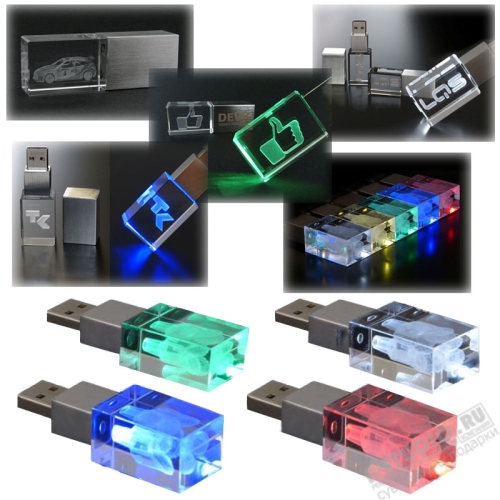 Стеклянные флешки с логотипом подарочные usb флэш карты оптом