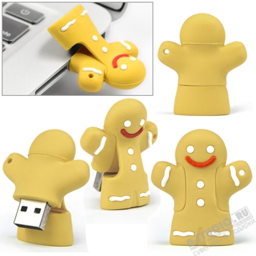 Флешки «Новогодний человечек» подарочные usb флеш карты силикон 