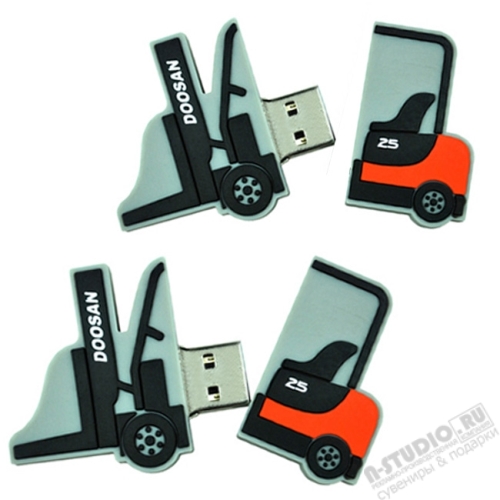 Флэшка «Погрузчик манипулятор» оптом usb flash карты техника с нанесением логотипа
