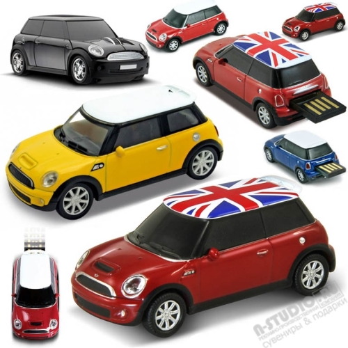 Флешки оптом «Мини купер» usb флэш карты с выдвижным чипом