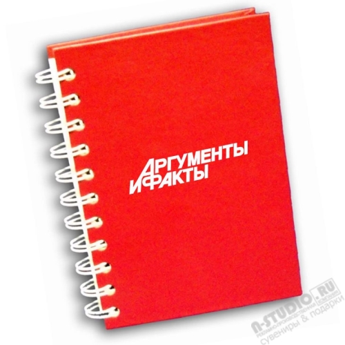 Блокноты на спирали А6, 100л. с твердой обложкой, красные