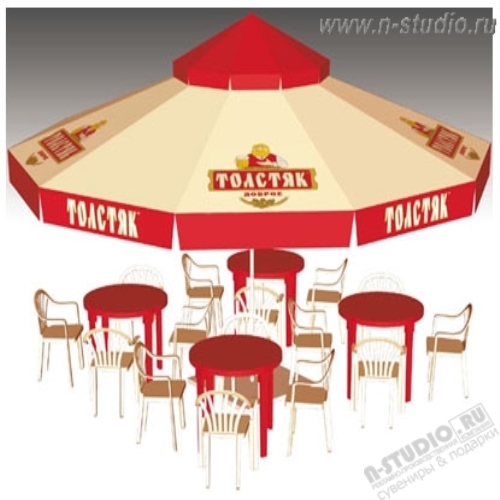 Красный зонт-тент 5 м