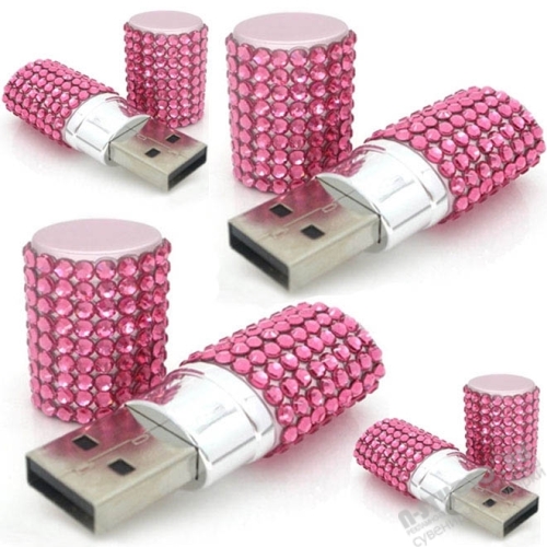 Флешки «Помада со стразами» купить ювелирные usb флеш карты оптом