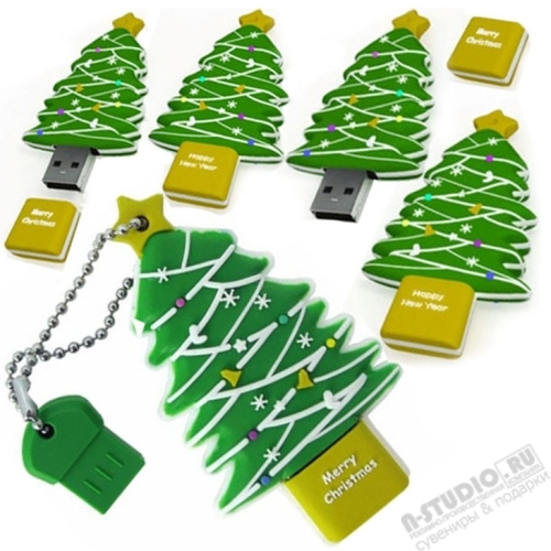 Флэшки «Елочка новогодняя» подарочные usb флэш карты 2014 оптом