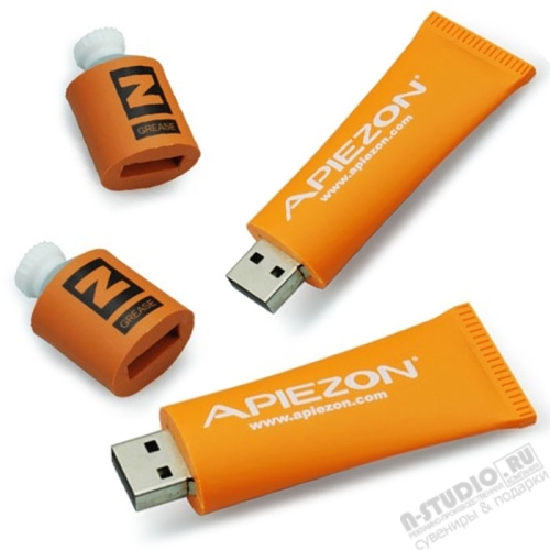 PVC флешки «Тюбик» индивидуальные usb flash накопители с логотипом оптом