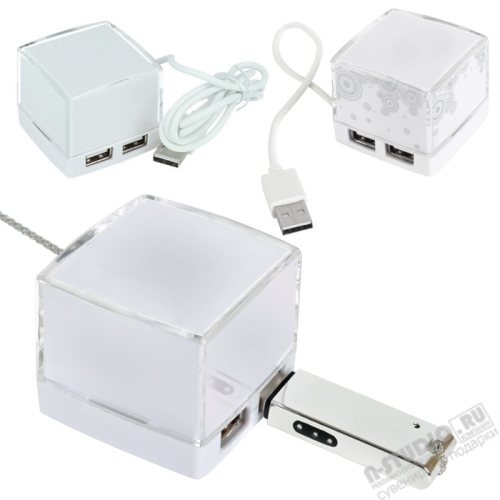 USB хабы 4 порта с подсветкой под нанесение логотипа оптом
