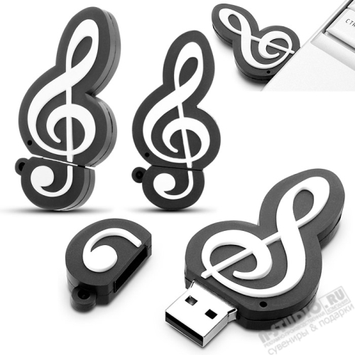 Музыкальные флэшки «Нота» с нанесением логотипа usb флеш карты оптом