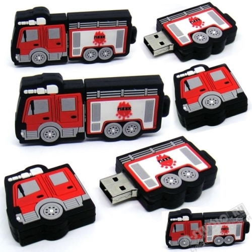 Usb флеш-карты «Пожарная машина» с нанесением логотипа оптом цены