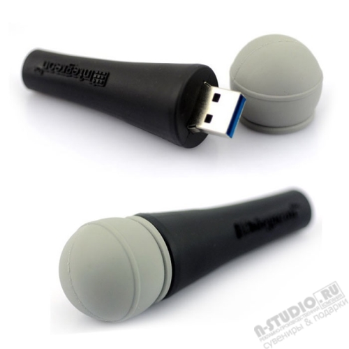 Флэшка «Микрофон» с нанесением логотипа оптом  музыкальные usb флеш карты