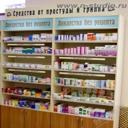 Оформление стеллажа для готовой продукции (лекарственные средства)
