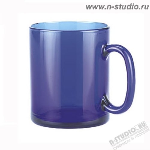 Синие стеклянные кружки рекламные