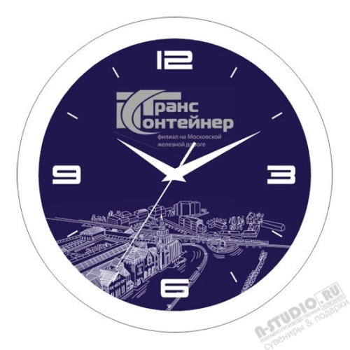 Круглые часы настенные полноцвет на циферблате D 240