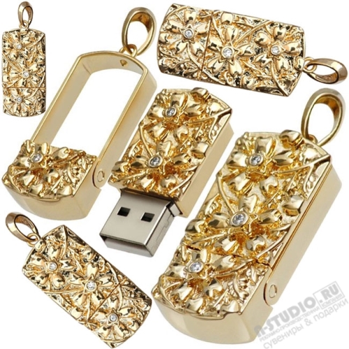 Ювелирные флэшки со стразами корпоративные USB Flash Drive