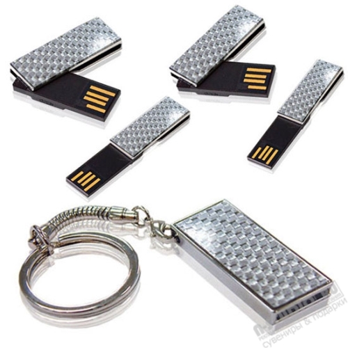 Флешка slim серебро мини USB Drive сувенирные mini флэшки