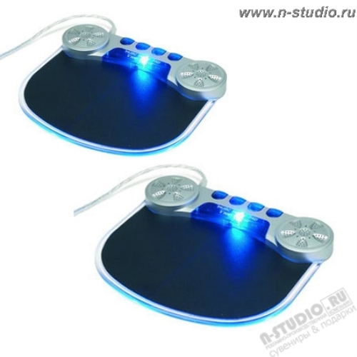 Коврик компьютерный с подсветкой и динамиками USB Speaker ХАБ USB HUB 4 порта
