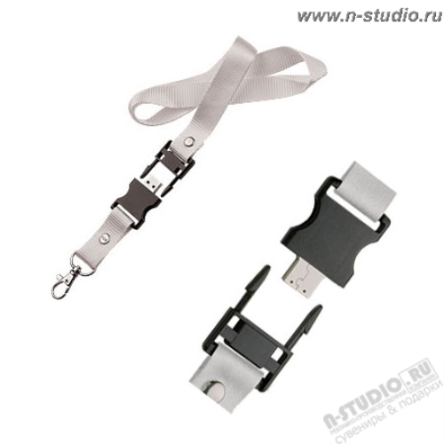 Ланъярд с флэшкой USB Flash Drive текстильные флешки с логотипом