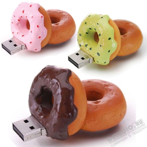 Usb flash накопитель «Пончик с глазурью» оптом флешки еда флэш