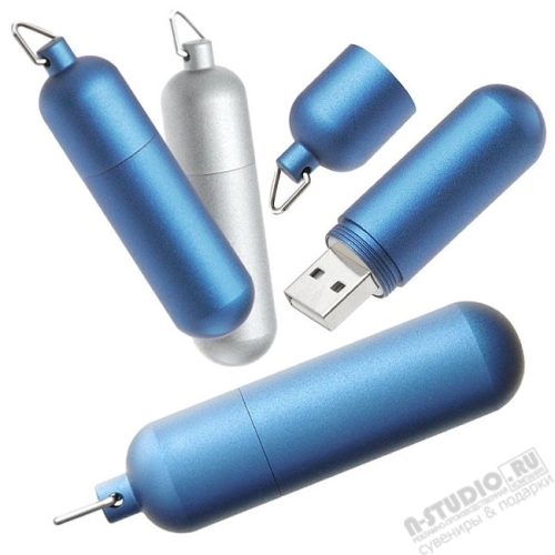 Флешка «Капсула» синий usb флеш накопитель металл флешки брелки