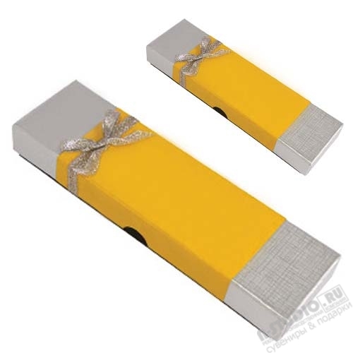 Подарочная упаковка для флешек ручек usb flash drive желтая