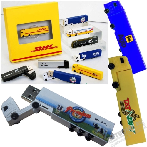 Флэшки с логотипом usb flash drive «Грузовик» оптом usb карты флеш накопитель