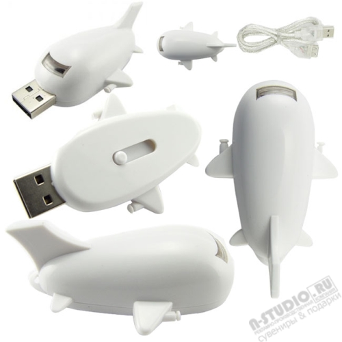 Белые флешки Самолет под нанесение символики usb flash drive