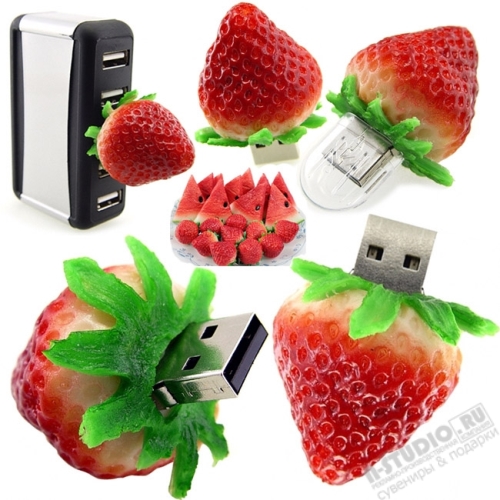 Сладкие флешки «Клубника» usb флэш накопитель еда usb диски оптом