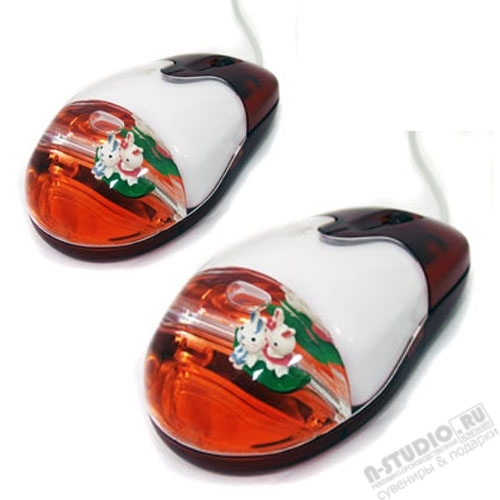Мышь аква с зайчиками компьютерная mouse оптическая
