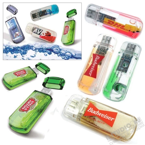 Аква флешка с плавающим логотипом usb flash drive aqua usb флэш