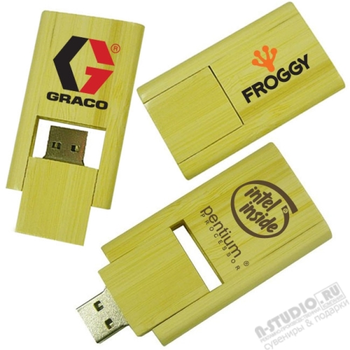 Недорогие деревянные флешки кредитки под нанесение логотипа USB Flash Drive из бамбука