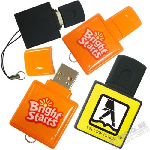 Квадратные флэшки под логотип usb-накопитель оптом со склада