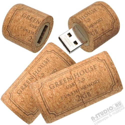 Флешки из пробки под логотип USB Flash Drives cork рекламные флэш