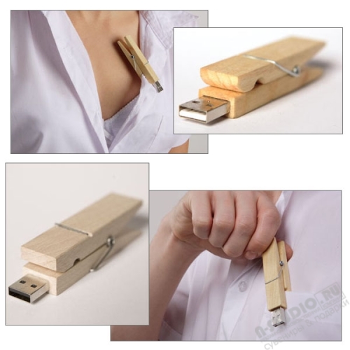 Флешка прищепка скрепка usb flash drives clip wood usb накопители