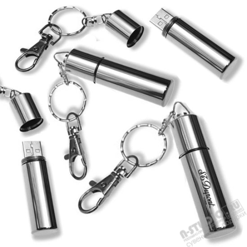 Флэшки брелки цилиндр USB Flash Drive брелоки серебро цены опт