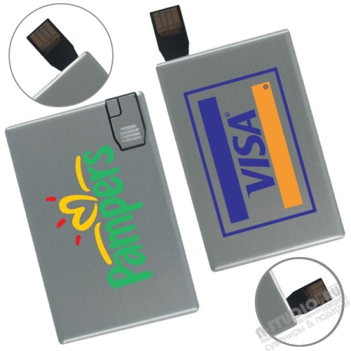 Флешки кредитки металл usb flash card визитки оптом под гравировку