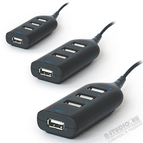 USB Hubs black USB 2.0 Хабы черные с логотипом
