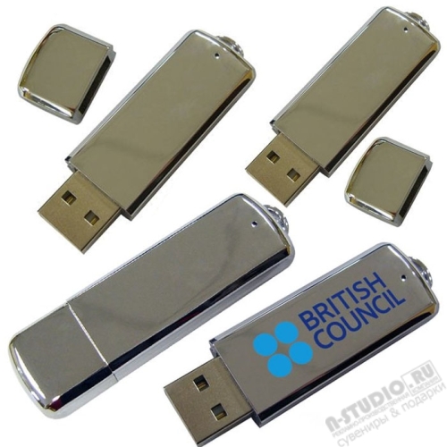 USB флеш накопители стальные серебро флешки золото под логотип