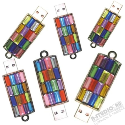 Флешки с цветными камнями ювелирные USB флеш карты оптом