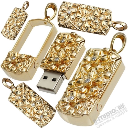 Ювелирные флешки со стразами USB Flash под нанесение оптом