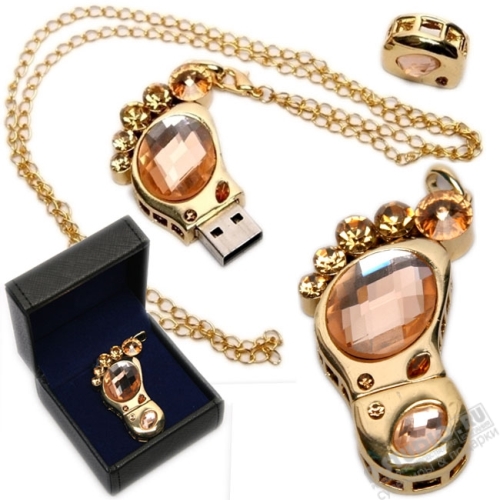 Сувенирные флешки Ножка со стразами usb карты ювелирные флэш