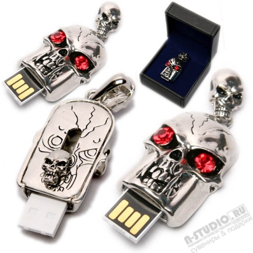 Ювелирные флешки Череп под нанесение логотипа usb флэш карты